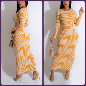 Carmel Stripe Bodycon Dress