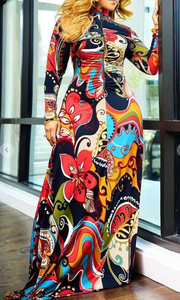 Graphic Print Maxi Dress