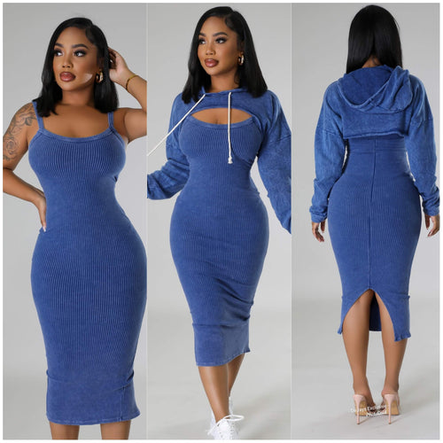 Blue Bolero  Dress Set