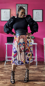 Pleated Cartoon Skirt