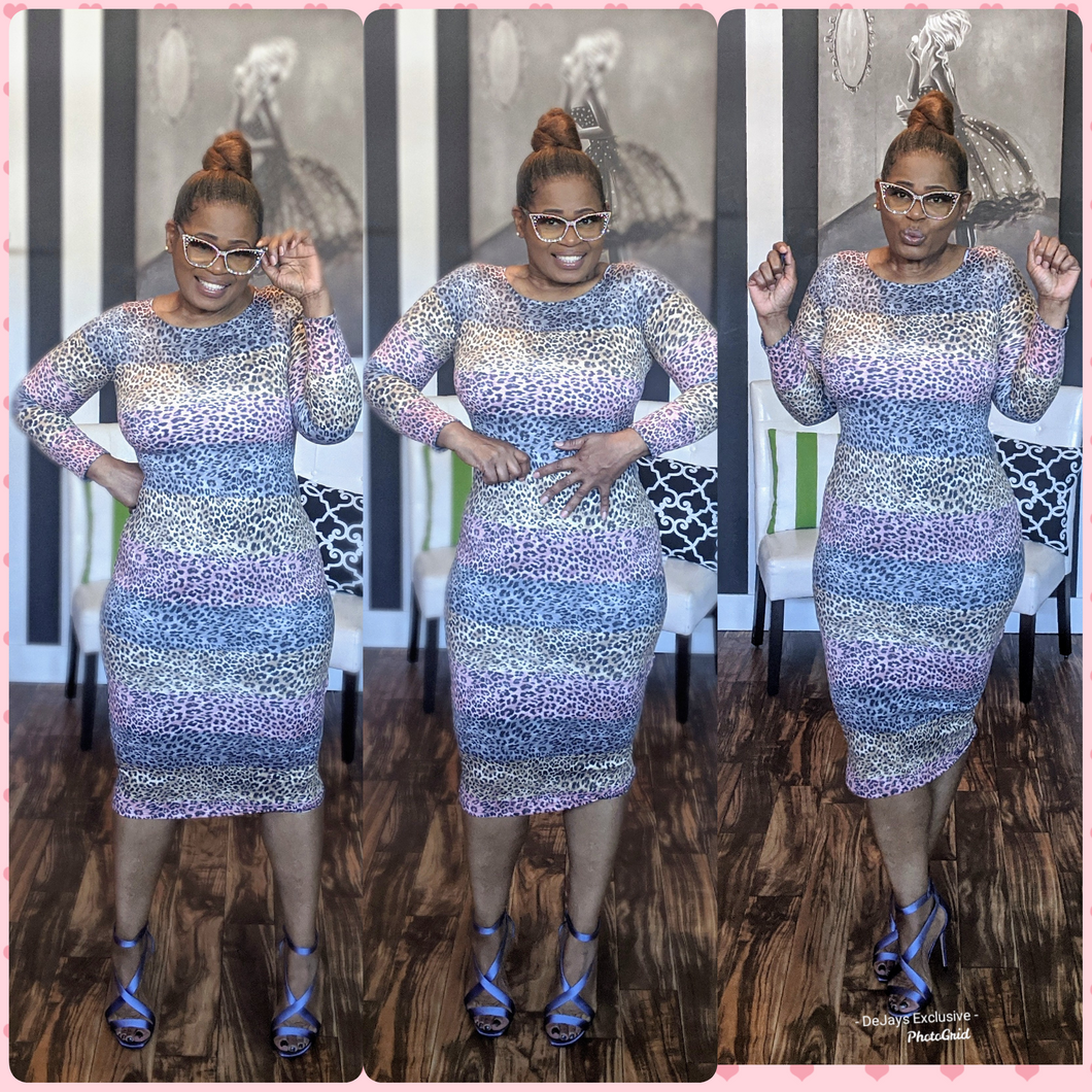 Corel Grey Leopard Print Dress