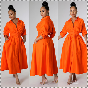 Orange Rose Dress